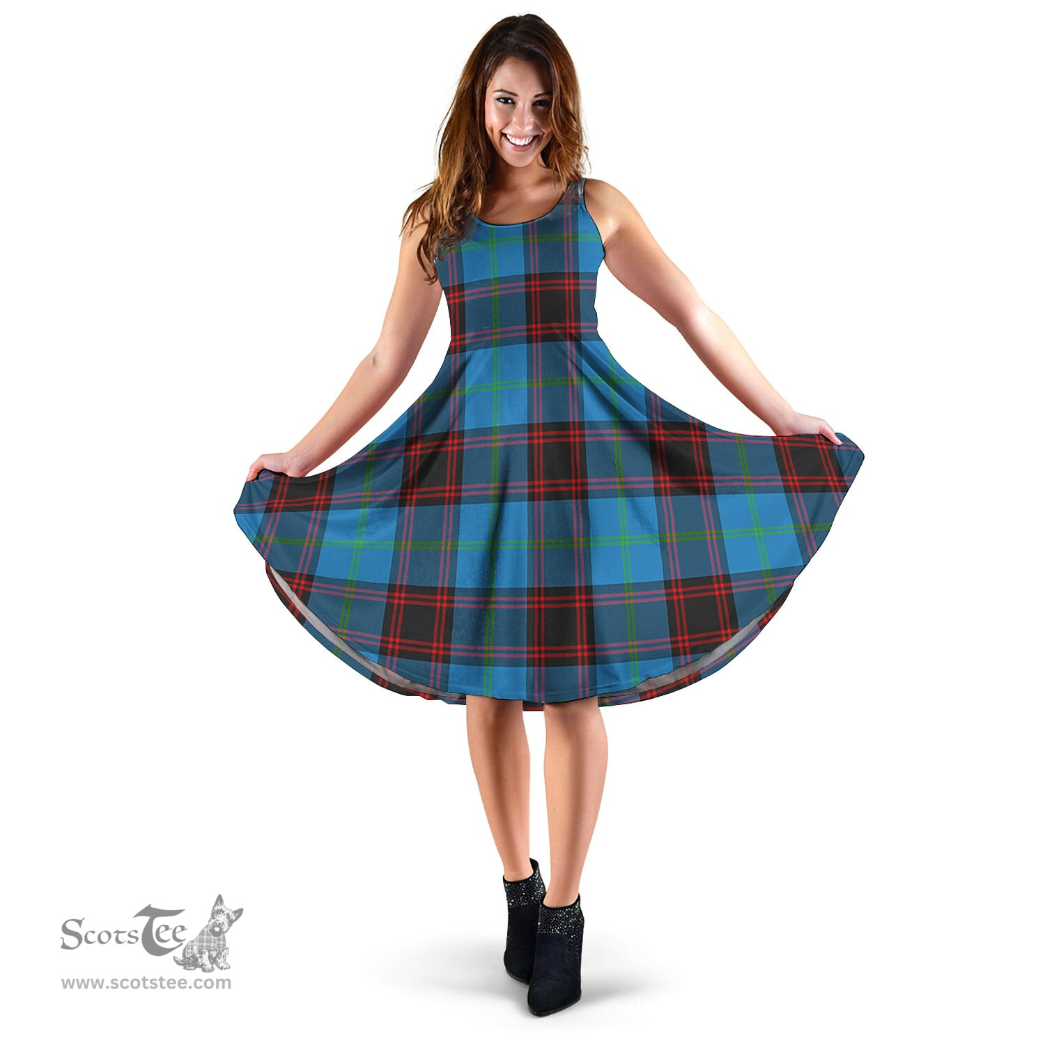 Scottish Wedderburn Tartan Sleeveless Midi Womens Dress - Tartan Midi Dress Scottish Plaid Tartan Plaid - ScotsTee - scotstee.com