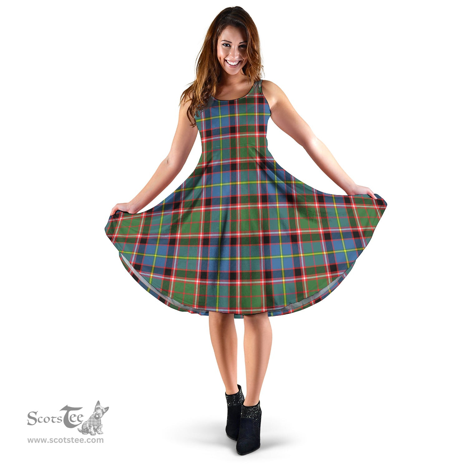 Scottish Stirling Bannockburn Tartan Sleeveless Midi Womens Dress - Tartan Midi Dress Scottish Plaid Tartan Plaid - ScotsTee - scotstee.com
