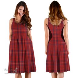 Scottish Rose of Kilravock Tartan Sleeveless Midi Womens Dress - Tartan Midi Dress Scottish Plaid Tartan Plaid - ScotsTee - scotstee.com