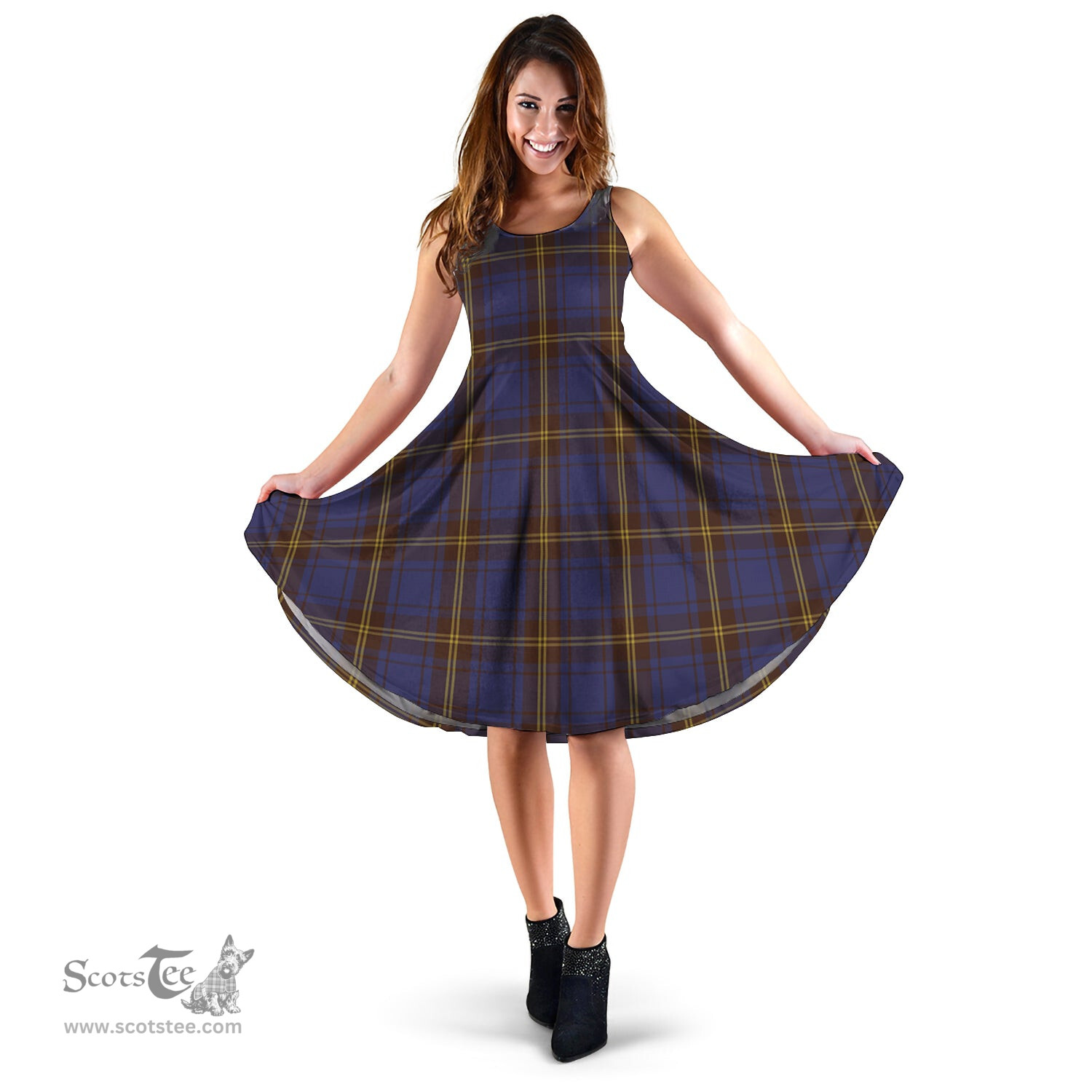 Scottish Sligo County Ireland Tartan Sleeveless Midi Womens Dress - Tartan Midi Dress Scottish Plaid Tartan Plaid - ScotsTee - scotstee.com