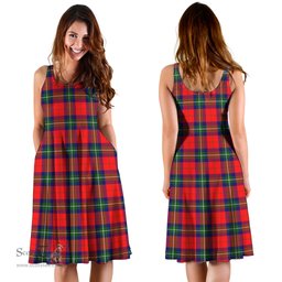 Scottish Ruthven Modern Tartan Sleeveless Midi Womens Dress - Tartan Midi Dress Scottish Plaid Tartan Plaid - ScotsTee - scotstee.com