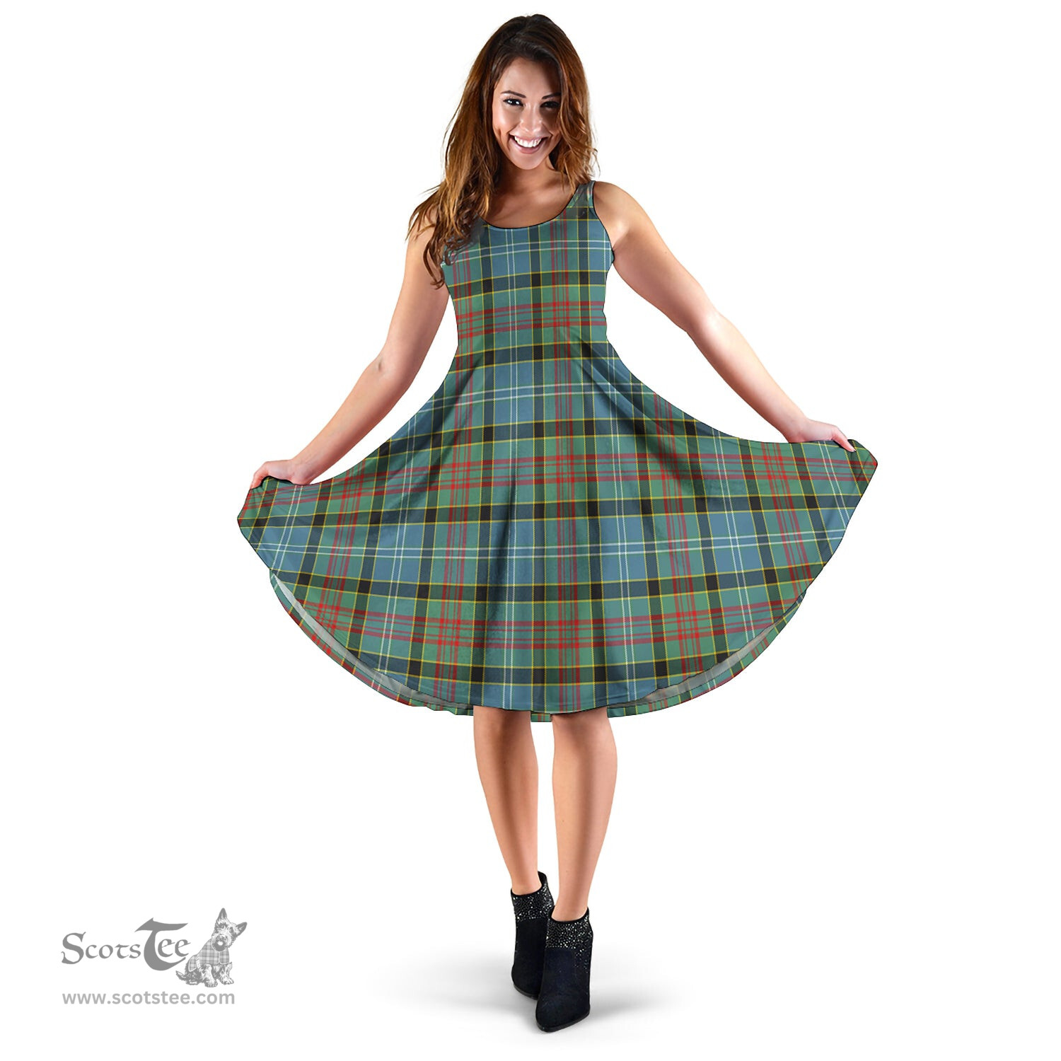 Scottish Walkinshaw Tartan Sleeveless Midi Womens Dress - Tartan Midi Dress Scottish Plaid Tartan Plaid - ScotsTee - scotstee.com