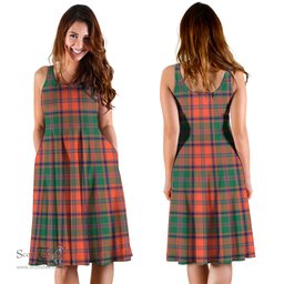Scottish Stewart of Appin Ancient Tartan Sleeveless Midi Womens Dress - Tartan Midi Dress Scottish Plaid Tartan Plaid - ScotsTee - scotstee.com
