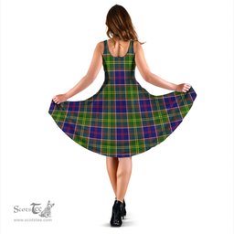 Scottish Whitefoord modern Tartan Sleeveless Midi Womens Dress - Tartan Midi Dress Scottish Plaid Tartan Plaid - ScotsTee - scotstee.com
