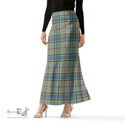 Scottish Balfour Blue Tartan Womens Full Length Skirt - Tartan Skirt Knee Length Scottish Plaid Tartan Plaid - ScotsTee - scotstee.com