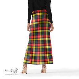 Scottish Buchanan Modern Tartan Womens Full Length Skirt - Tartan Skirt Knee Length Scottish Plaid Tartan Plaid - ScotsTee - scotstee.com