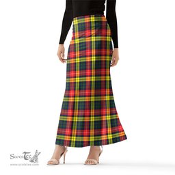 Scottish Buchanan Modern Tartan Womens Full Length Skirt - Tartan Skirt Knee Length Scottish Plaid Tartan Plaid - ScotsTee - scotstee.com