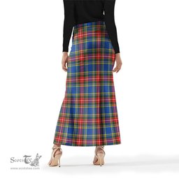 Scottish Bethune Tartan Womens Full Length Skirt - Tartan Skirt Knee Length Scottish Plaid Tartan Plaid - ScotsTee - scotstee.com