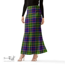 Scottish Dalrymple Tartan Womens Full Length Skirt - Tartan Skirt Knee Length Scottish Plaid Tartan Plaid - ScotsTee - scotstee.com