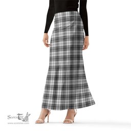 Scottish Douglas Grey Modern Tartan Womens Full Length Skirt - Tartan Skirt Knee Length Scottish Plaid Tartan Plaid - ScotsTee - scotstee.com