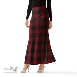 Scottish Cameron Black and Red Tartan Womens Full Length Skirt - Tartan Skirt Knee Length Scottish Plaid Tartan Plaid - ScotsTee - scotstee.com