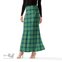 Scottish Kennedy Ancient Tartan Womens Full Length Skirt - Tartan Skirt Knee Length Scottish Plaid Tartan Plaid - ScotsTee - scotstee.com