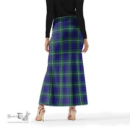 Scottish Hamilton Hunting Modern Tartan Womens Full Length Skirt - Tartan Skirt Knee Length Scottish Plaid Tartan Plaid - ScotsTee - scotstee.com