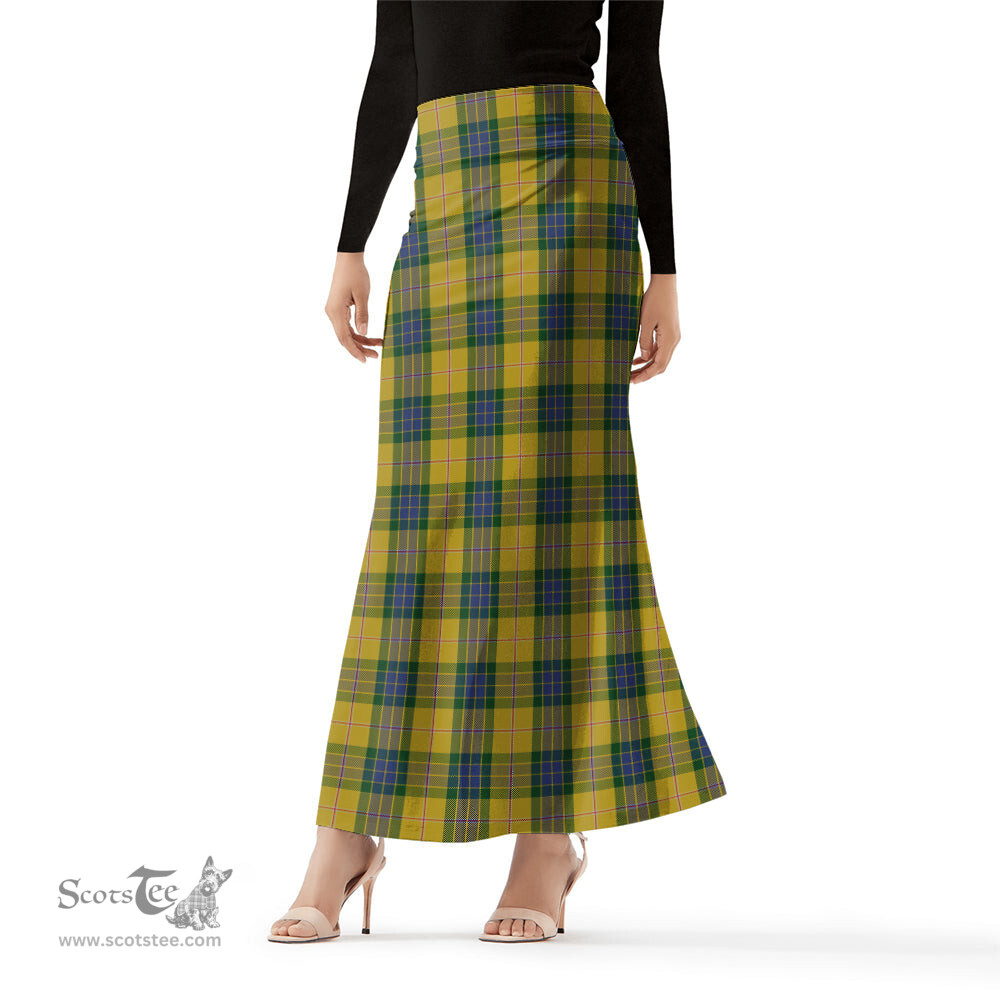 Scottish Fraser Yellow Tartan Womens Full Length Skirt - Tartan Skirt Knee Length Scottish Plaid Tartan Plaid - ScotsTee - scotstee.com