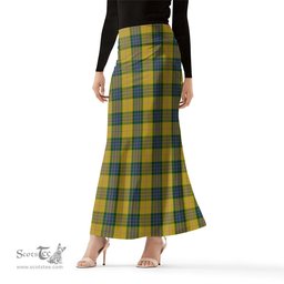 Scottish Fraser Yellow Tartan Womens Full Length Skirt - Tartan Skirt Knee Length Scottish Plaid Tartan Plaid - ScotsTee - scotstee.com