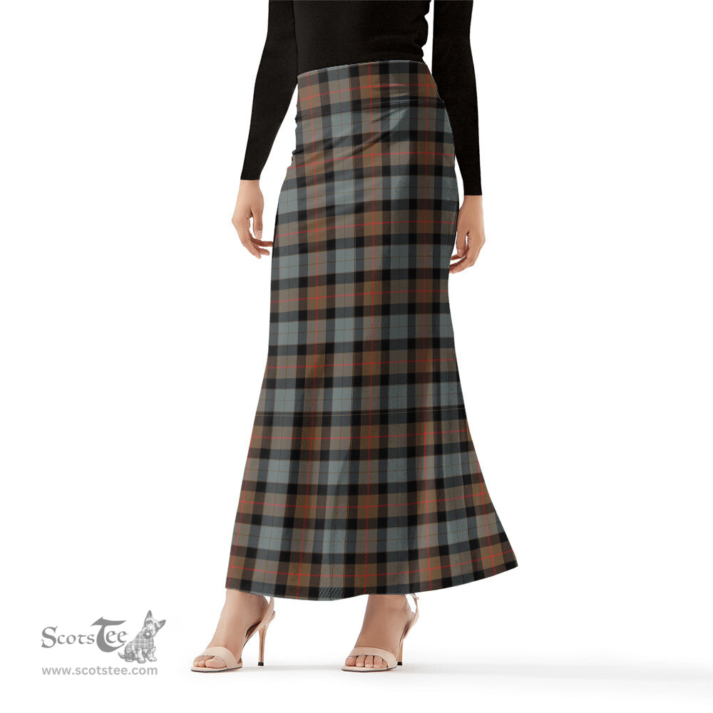 Scottish Gunn Weathered Tartan Womens Full Length Skirt - Tartan Skirt Knee Length Scottish Plaid Tartan Plaid - ScotsTee - scotstee.com
