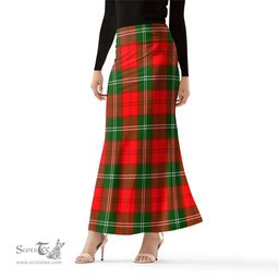 Scottish Gartshore Tartan Womens Full Length Skirt - Tartan Skirt Knee Length Scottish Plaid Tartan Plaid - ScotsTee - scotstee.com
