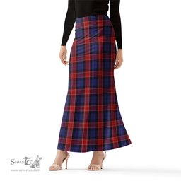 Scottish Graham of Menteith Red Tartan Womens Full Length Skirt - Tartan Skirt Knee Length Scottish Plaid Tartan Plaid - ScotsTee - scotstee.com