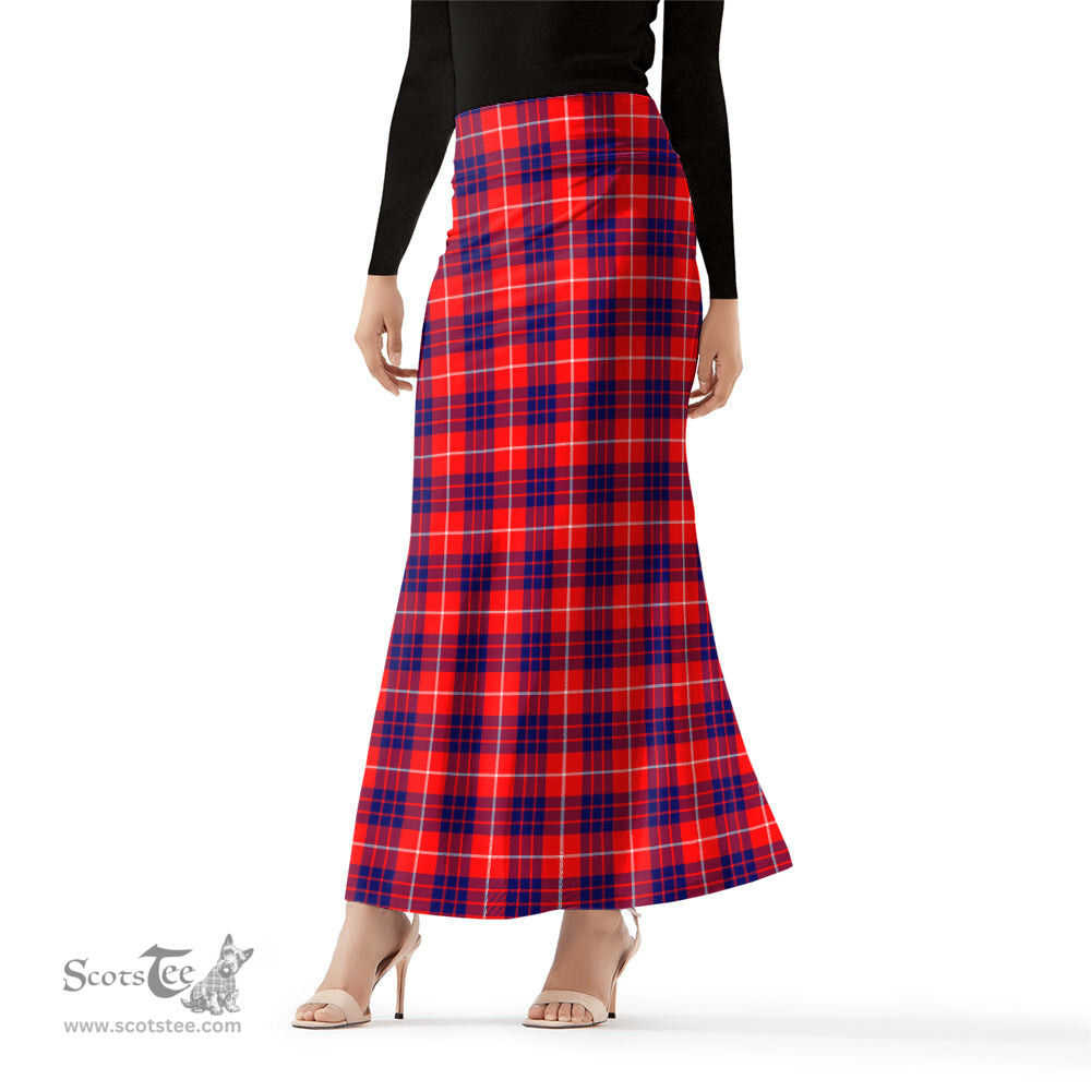 Scottish Hamilton Modern Tartan Womens Full Length Skirt - Tartan Skirt Knee Length Scottish Plaid Tartan Plaid - ScotsTee - scotstee.com