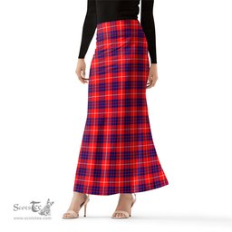Scottish Hamilton Modern Tartan Womens Full Length Skirt - Tartan Skirt Knee Length Scottish Plaid Tartan Plaid - ScotsTee - scotstee.com