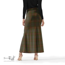 Scottish Gray Tartan Womens Full Length Skirt - Tartan Skirt Knee Length Scottish Plaid Tartan Plaid - ScotsTee - scotstee.com