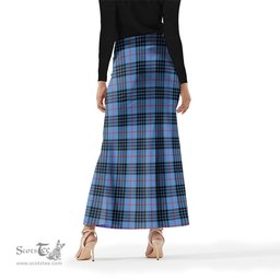 Scottish MacKay Blue Tartan Womens Full Length Skirt - Tartan Skirt Knee Length Scottish Plaid Tartan Plaid - ScotsTee - scotstee.com