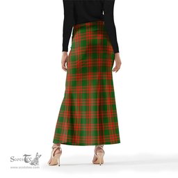 Scottish Menzies Green Modern Tartan Womens Full Length Skirt - Tartan Skirt Knee Length Scottish Plaid Tartan Plaid - ScotsTee - scotstee.com