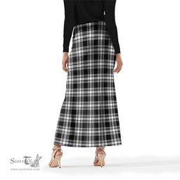 Scottish Menzies Black and White Tartan Womens Full Length Skirt - Tartan Skirt Knee Length Scottish Plaid Tartan Plaid - ScotsTee - scotstee.com