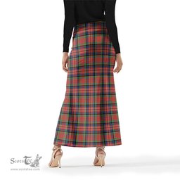 Scottish MacPherson Ancient Tartan Womens Full Length Skirt - Tartan Skirt Knee Length Scottish Plaid Tartan Plaid - ScotsTee - scotstee.com