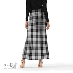 Scottish MacLeod Black and White Tartan Womens Full Length Skirt - Tartan Skirt Knee Length Scottish Plaid Tartan Plaid - ScotsTee - scotstee.com