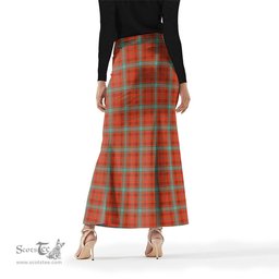 Scottish Morrison Red Ancient Tartan Womens Full Length Skirt - Tartan Skirt Knee Length Scottish Plaid Tartan Plaid - ScotsTee - scotstee.com