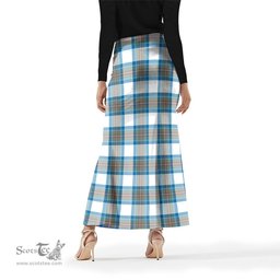 Scottish Stewart Muted Blue Tartan Womens Full Length Skirt - Tartan Skirt Knee Length Scottish Plaid Tartan Plaid - ScotsTee - scotstee.com
