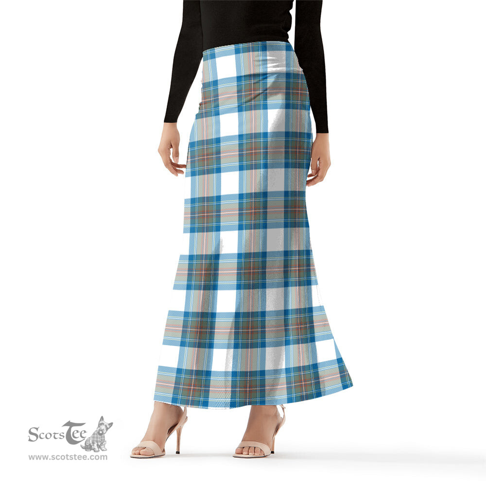 Scottish Stewart Muted Blue Tartan Womens Full Length Skirt - Tartan Skirt Knee Length Scottish Plaid Tartan Plaid - ScotsTee - scotstee.com