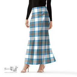 Scottish Stewart Muted Blue Tartan Womens Full Length Skirt - Tartan Skirt Knee Length Scottish Plaid Tartan Plaid - ScotsTee - scotstee.com