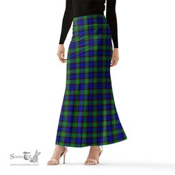 Scottish Sempill Modern Tartan Womens Full Length Skirt - Tartan Skirt Knee Length Scottish Plaid Tartan Plaid - ScotsTee - scotstee.com