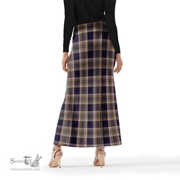 Scottish Stewart Navy Tartan Womens Full Length Skirt - Tartan Skirt Knee Length Scottish Plaid Tartan Plaid - ScotsTee - scotstee.com