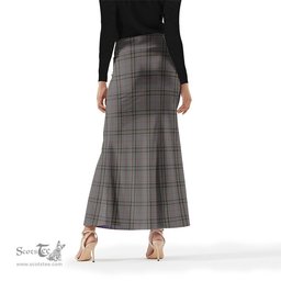 Scottish Stewart Grey Tartan Womens Full Length Skirt - Tartan Skirt Knee Length Scottish Plaid Tartan Plaid - ScotsTee - scotstee.com
