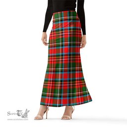 Scottish Stewart Royal Tartan Womens Full Length Skirt - Tartan Skirt Knee Length Scottish Plaid Tartan Plaid - ScotsTee - scotstee.com