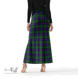 Scottish Shaw Modern Tartan Womens Full Length Skirt - Tartan Skirt Knee Length Scottish Plaid Tartan Plaid - ScotsTee - scotstee.com