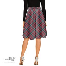 Scottish British Columbia Province Canada Tartan Melete Pleated Midi Skirt - Tartan Plaid Midi Skirt Scottish Plaid Tartan Plaid - ScotsTee - scotstee.com