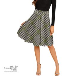 Scottish Burns Check Tartan Melete Pleated Midi Skirt - Tartan Plaid Midi Skirt Scottish Plaid Tartan Plaid - ScotsTee - scotstee.com