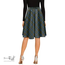 Scottish Buchanan Hunting Tartan Melete Pleated Midi Skirt - Tartan Plaid Midi Skirt Scottish Plaid Tartan Plaid - ScotsTee - scotstee.com