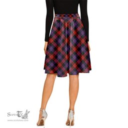 Scottish Broun Modern Tartan Melete Pleated Midi Skirt - Tartan Plaid Midi Skirt Scottish Plaid Tartan Plaid - ScotsTee - scotstee.com