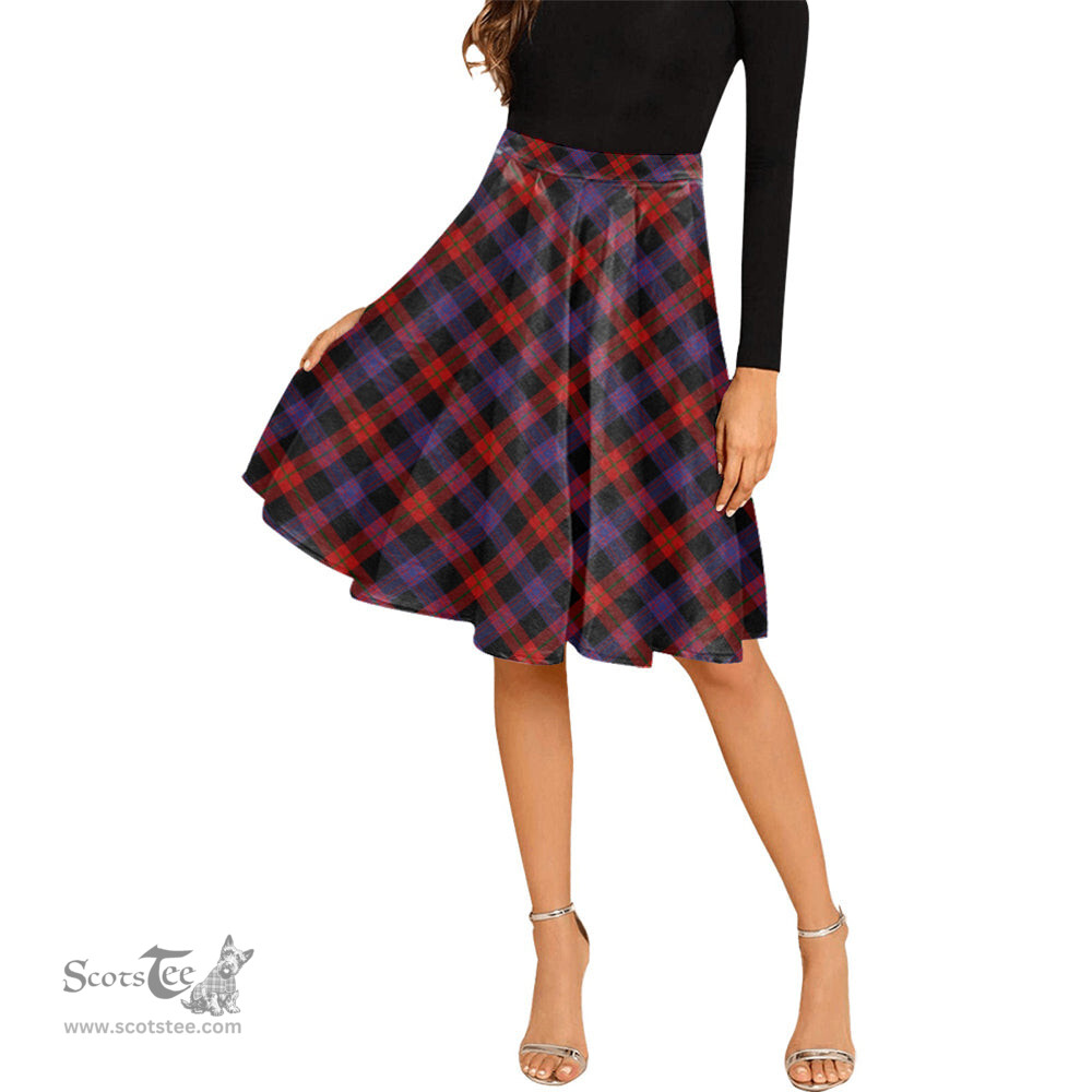Scottish Broun Modern Tartan Melete Pleated Midi Skirt - Tartan Plaid Midi Skirt Scottish Plaid Tartan Plaid - ScotsTee - scotstee.com