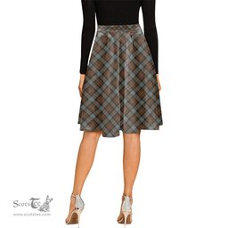 Scottish Ferguson Weathered Tartan Melete Pleated Midi Skirt - Tartan Plaid Midi Skirt Scottish Plaid Tartan Plaid - ScotsTee - scotstee.com