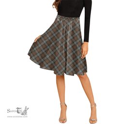 Scottish Ferguson Weathered Tartan Melete Pleated Midi Skirt - Tartan Plaid Midi Skirt Scottish Plaid Tartan Plaid - ScotsTee - scotstee.com