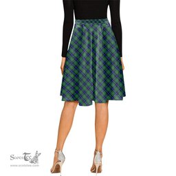 Scottish Douglas Tartan Melete Pleated Midi Skirt - Tartan Plaid Midi Skirt Scottish Plaid Tartan Plaid - ScotsTee - scotstee.com