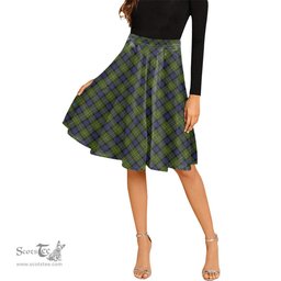 Scottish Ferguson Modern Tartan Melete Pleated Midi Skirt - Tartan Plaid Midi Skirt Scottish Plaid Tartan Plaid - ScotsTee - scotstee.com