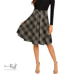 Scottish Dunlop Hunting Tartan Melete Pleated Midi Skirt - Tartan Plaid Midi Skirt Scottish Plaid Tartan Plaid - ScotsTee - scotstee.com