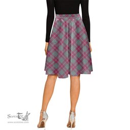 Scottish Crawford Ancient Tartan Melete Pleated Midi Skirt - Tartan Plaid Midi Skirt Scottish Plaid Tartan Plaid - ScotsTee - scotstee.com